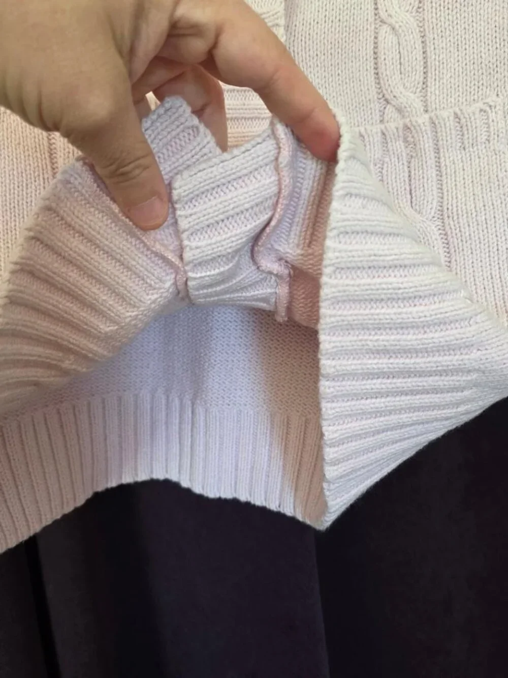 NWOT M (L-Runs Small) Arizona Jean Company Bluff Pink Cardigan L-Sleeves Sweater